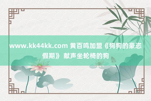 www.kk44kk.com 黄百鸣加盟《狗狗的豪恣假期》 献声坐轮椅的狗