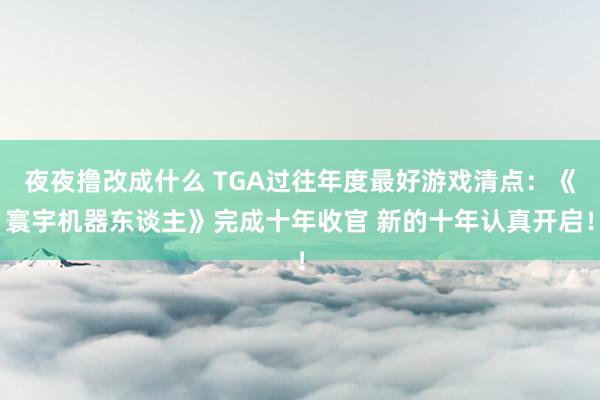 夜夜撸改成什么 TGA过往年度最好游戏清点：《寰宇机器东谈主》完成十年收官 新的十年认真开启！